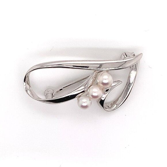 Mikimoto Estate Pin Brooch Sterling Silver 3.14 Gr 4.55 mm M153 - Picture 11 of 11